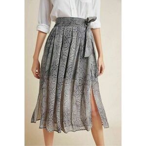Maeve by Anthropologie Annette Snake Print Midi Skirt